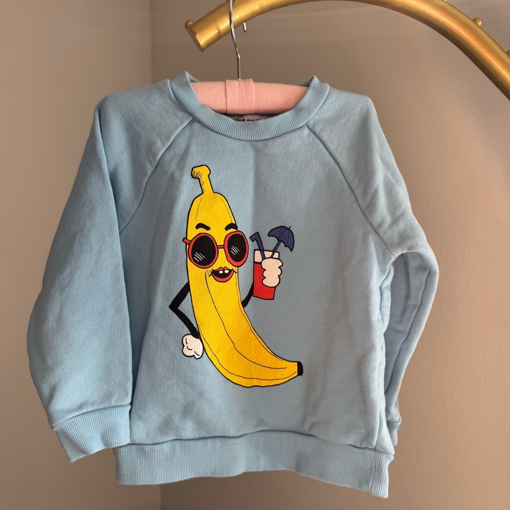 Mini Rodini Banana Sweatshirt - Organic Cotton - Size 92/98 3T